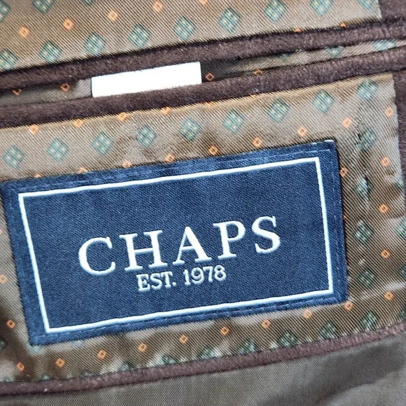 Chaps Sport Coat Blazer Mens Size 50R Brown Faux Suede‎ Formal Pockets Office - Picture 10 of 12